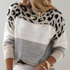 Leopardenmuster pullover - vielseitige strickmode für trendbewusste frauen