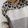 Leopardenmuster pullover - vielseitige strickmode für trendbewusste frauen