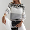 Leopardenmuster pullover - vielseitige strickmode für trendbewusste frauen