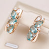 3-teilige Damenohrringe – Elegantes Design in sanftem Aquaton