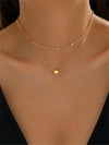 Herzanhänger Collier – elegante, geschichtete Damenmode