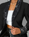 Schwarzer blazer - elegante jacke mit langen ärmeln für damen