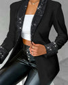 Schwarzer blazer - elegante jacke mit langen ärmeln für damen