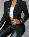 Schwarzer blazer - elegante jacke mit langen ärmeln für damen