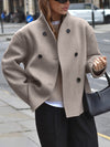 Doppelreihiger mantel - schicker oversized damenjacke
