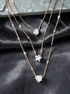 3-teilige Kristall-Charms-Halskette – elegante Damenkette