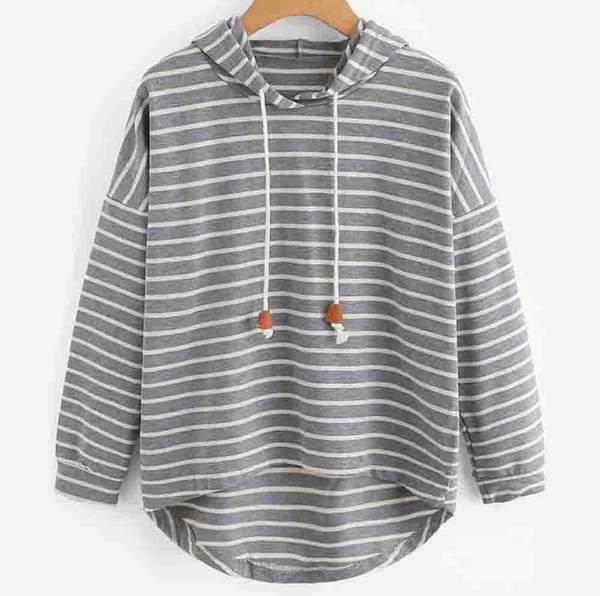 Kapuzensweatshirt mit streifen - lässiges damenoberteil für stil und gemütlichkeit
