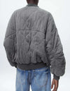 Quilted bomberjacke - oversize graue damen-oberbekleidung