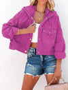 Denim-jacke - stylische damen-cropped-jacke mit kapuze