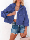 Denim-jacke - stylische damen-cropped-jacke mit kapuze