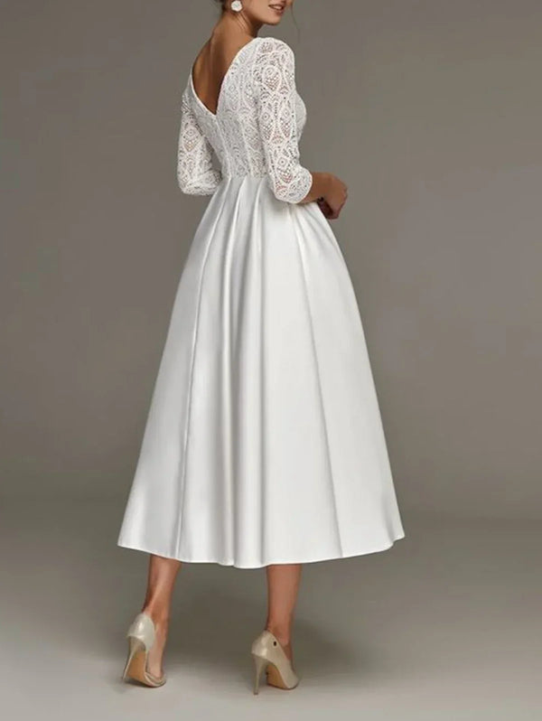 Vintage spitze kleid - elegante weisse damen abendrobe