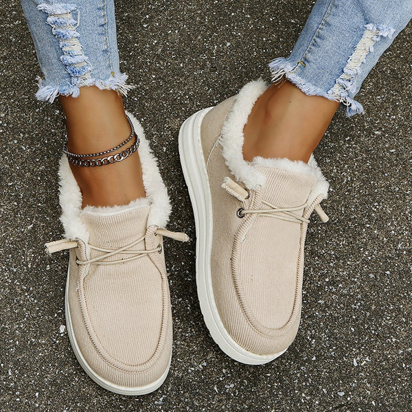 Damen cozy schuhe - stylische, warm gefütterte schuhe für den alltag
