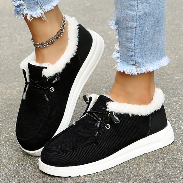 Damen cozy schuhe - stylische, warm gefütterte schuhe für den alltag
