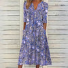 Blumige midi kleid - stilvolles sommerkleid mit taschen