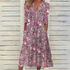Blumige midi kleid - stilvolles sommerkleid mit taschen