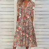 Blumige midi kleid - stilvolles sommerkleid mit taschen
