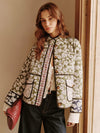 Blumenmuster jacke - grüne damenjacke