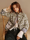 Blumenmuster jacke - grüne damenjacke
