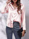 Satin bluse mit knöpfen – elegante langarmbluse für damen