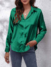 Satin bluse mit knöpfen – elegante langarmbluse für damen