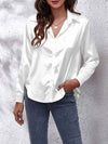 Satin bluse mit knöpfen – elegante langarmbluse für damen