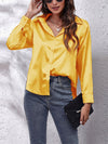 Satin bluse mit knöpfen – elegante langarmbluse für damen