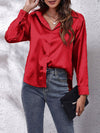 Satin bluse mit knöpfen – elegante langarmbluse für damen