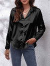 Satin bluse mit knöpfen – elegante langarmbluse für damen