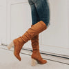 Knielange stiefel - schicke damen stiefel mit absatz aus
