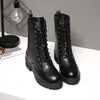 Mittelhohe Schnürstiefel für Damen – Schnür-Plattformstiefel