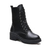 Mittelhohe Schnürstiefel für Damen – Schnür-Plattformstiefel