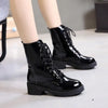 Mittelhohe Schnürstiefel für Damen – Schnür-Plattformstiefel
