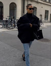 Oversized wolljacke - schicke damen winterbekleidung