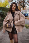 Oversized wolljacke - schicke damen winterbekleidung