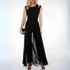 Damen jumpsuit - stilvolle chiffonbekleidung mit eleganten cut-out-details