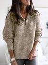 Zip-up pullover - kuschelige strickjacke für damen