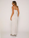 Lace maxi kleid - elegantes weisses damen abendkleid