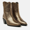Stiefeletten aus Kunst – metallisches Bronze im Western-Stil für Damen
