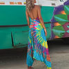 Dämmere blaue tie-dye jumpsuit – farbiges sommer casual wear für frauen