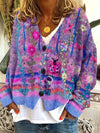 Damen strickjacke - bezaubernde florale stickerei im oversized-stil