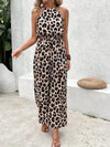 Damen leopard print halterneck jumpsuit - trendige sommermode