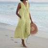 Dame midi hemdblusenkleid mit knopf-details - lässig für strand und alltag