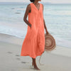 Dame midi hemdblusenkleid mit knopf-details - lässig für strand und alltag
