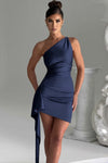 Damen one-shoulder mini-kleid - elegantes bodycon abendoutfit mit drapée