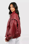 Oversized Rote Bomberjacke