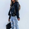 bikerjacke - lässige, kurze jacke für frauen