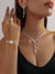 4-teiliges Kristallschmuckset – Halskette, Ohrringe, Armband und Ring