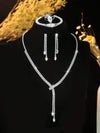 4-teiliges Kristallschmuckset – Halskette, Ohrringe, Armband und Ring
