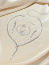 4-teiliges Kristallschmuckset – Halskette, Ohrringe, Armband und Ring