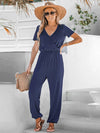 Jumpsuit - stylisches damen v-ausschnitt freizeit-outfit